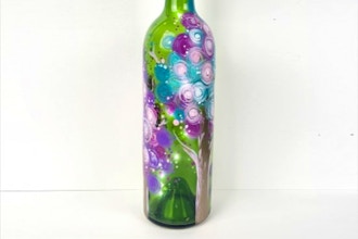 Paint Nite: Magical Trees Wine Bottle with Fairy Lights